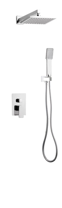LLUVIBATH NO04A12 NOTI Conjunto Ducha Empotrado Cromo Rociador Cuadrado
