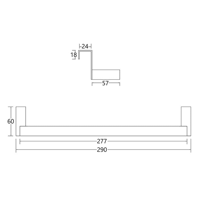 OXEN 326784 Toallero Lateral Colgar 29 cm para Mueble de Baño Fondo Reducido Negro Mate