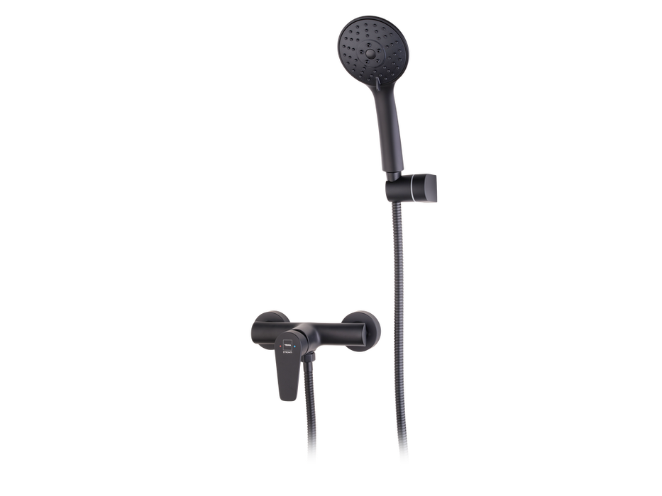 STROHM TEKA 84232020N MANACOR Grifo Monomando Ducha Con Equipo Negro Mate