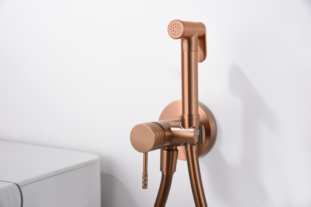 IMEX RDG053/ORC GÉNOVA Grifo Monomando WC Empotrado de Bidé Oro Rosa Cepillado