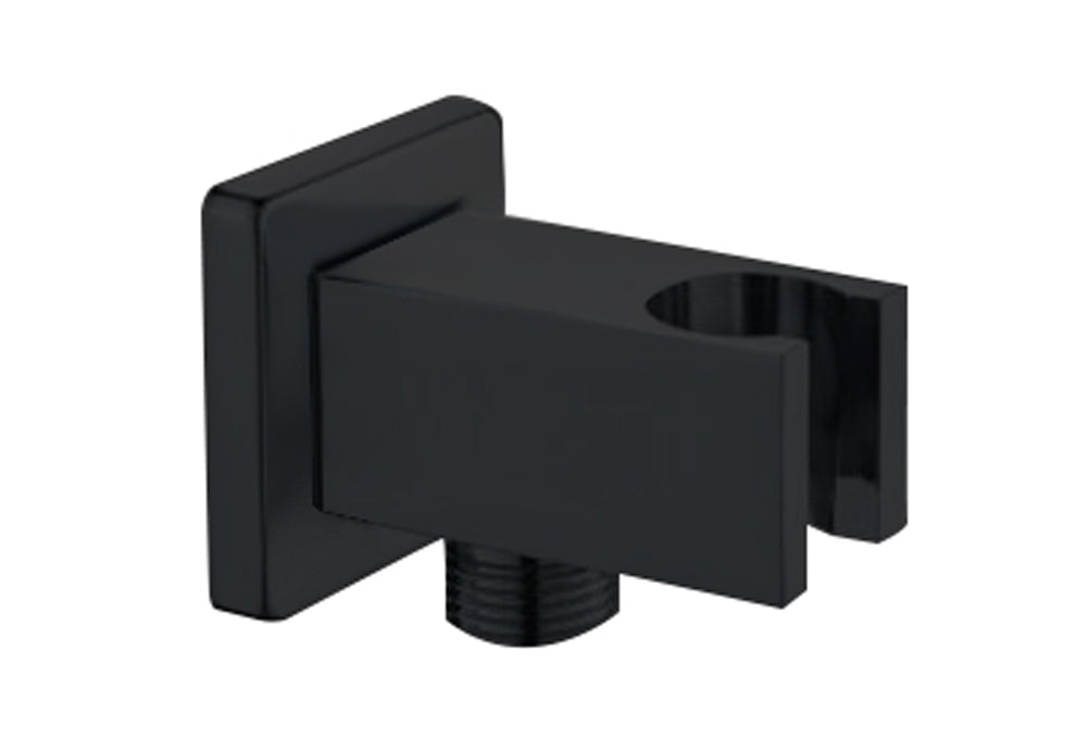 LLUVIBATH SD50005 Soporte Ducha Pared Con Toma Agua Cuadrado Neg