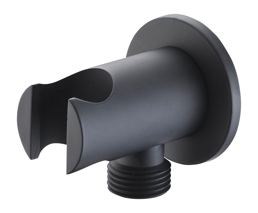 IMEX SFD002/NG Soporte Redondo Para Mango de Ducha Con Salida de Agua Negro Mate