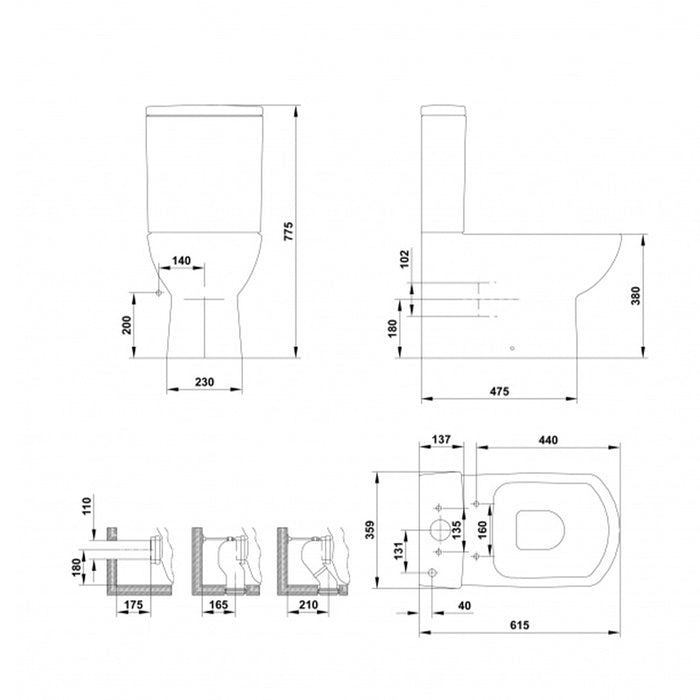 GALA G2558001 SMART COMPACTO Cisterna Completa Alimentación Lateral Blanco