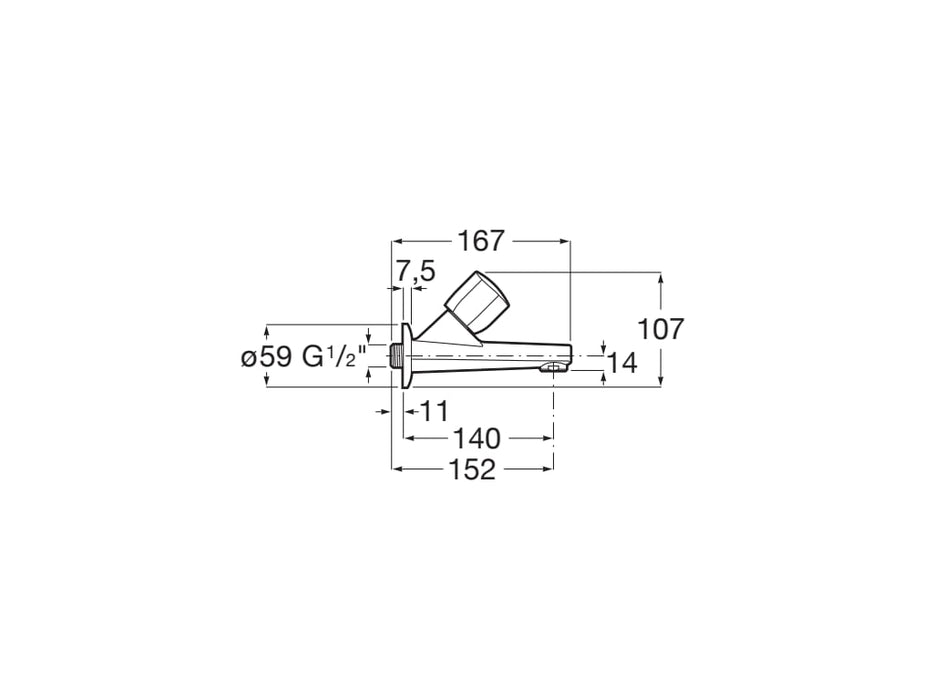 ROCA A5A798EC00 BRAVA Grifo De Pared Lavabo De Agua Caliente Índice Rojo Cromo