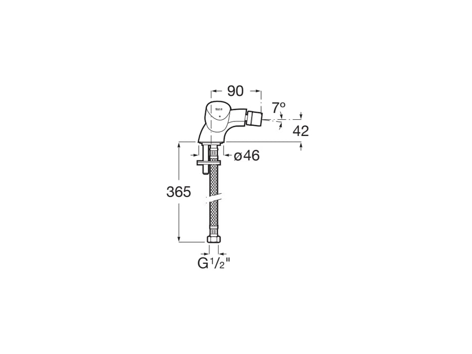 ROCA A5A618EC00 BRAVA Grifo Bimando Para Bidé Con Cuerpo Liso Cromo