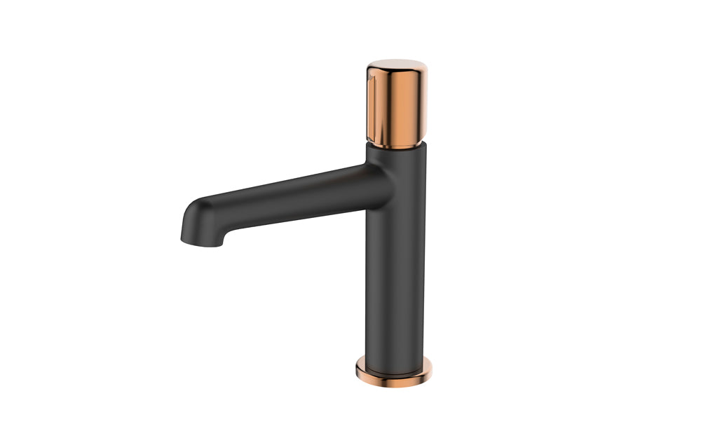 LLUVIBATH TV20105 TIVOLI Grifo Lavabo Monomando Negro Oro Rosa