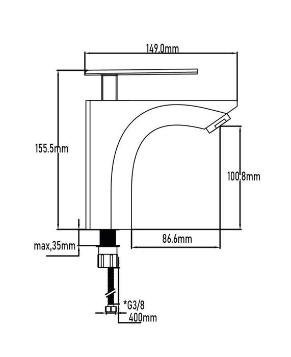 UNIVERSAL DE GRIFERÍA GS10045 AMUR Grifo Monomando Lavabo Cromo