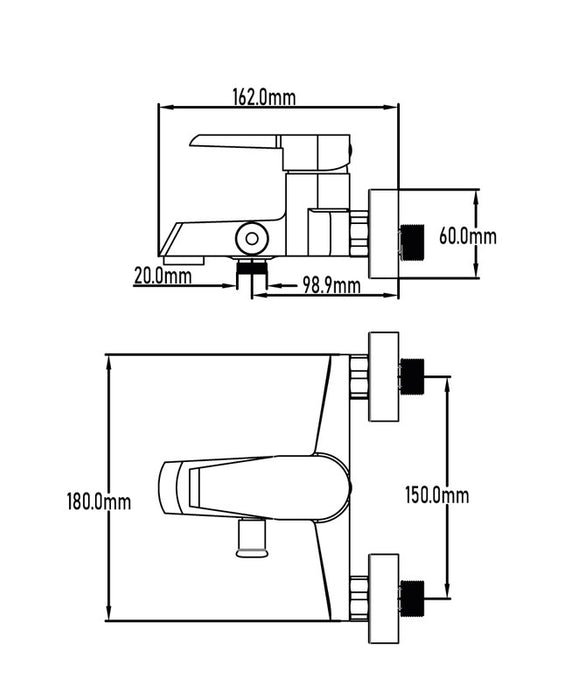 UNIVERSAL DE GRIFERÍA GS10052 SIL Grifo Monomando Baño/Ducha Cromo