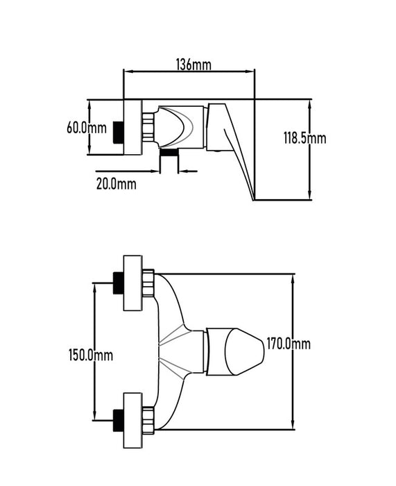 UNIVERSAL DE GRIFERÍA GS10066 HAN Grifo Monomando Ducha Cromo