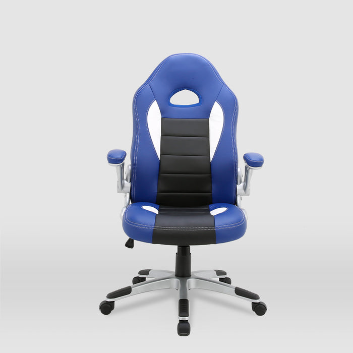 FURNITURE STYLE FS2427AZNG VICTORIA Silla de Estudio Imitación Piel Color Azul/Negro