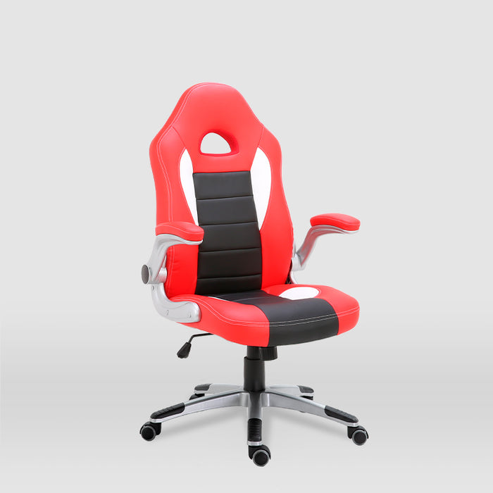 FURNITURE STYLE FS2427RJNG VICTORIA Silla de Estudio Imitación Piel Color Rojo/Negro