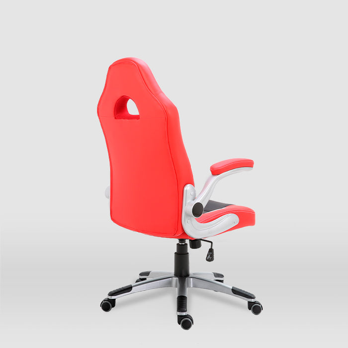 FURNITURE STYLE FS2427RJNG VICTORIA Silla de Estudio Imitación Piel Color Rojo/Negro