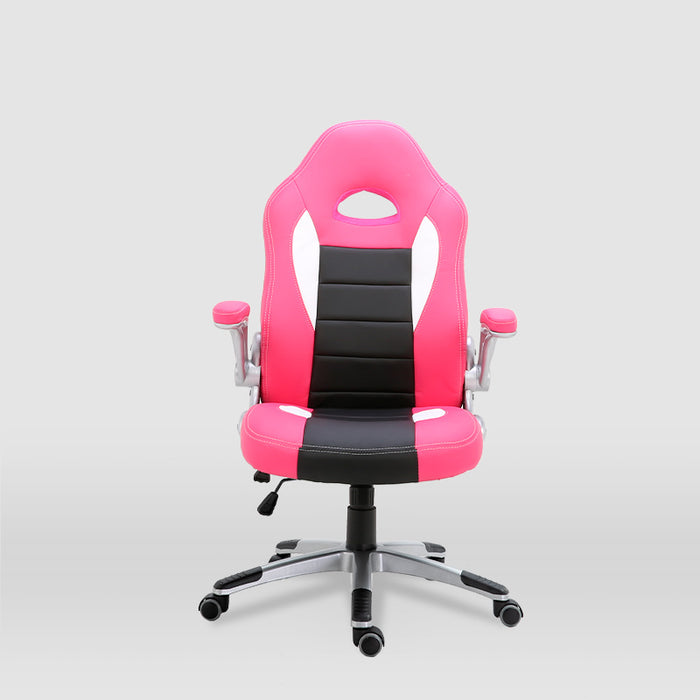 FURNITURE STYLE FS2427RSNG VICTORIA Silla de Estudio Imitación Piel Color Rosa/Negro