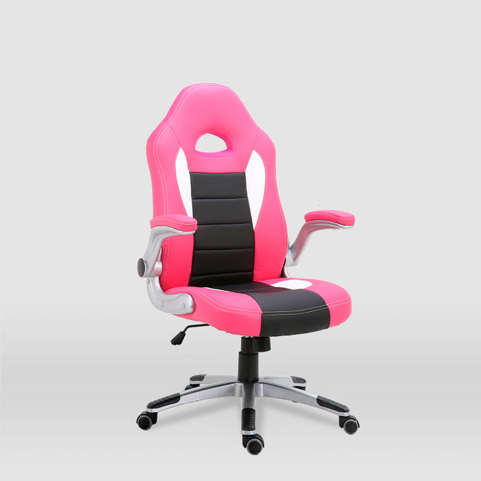 FURNITURE STYLE FS2427RSNG VICTORIA Silla de Estudio Imitación Piel Color Rosa/Negro