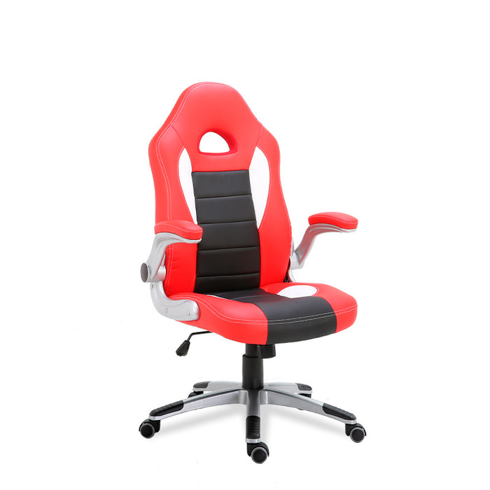 FURNITURE STYLE FS2427RJNG VICTORIA Silla de Estudio Imitación Piel Color Rojo/Negro