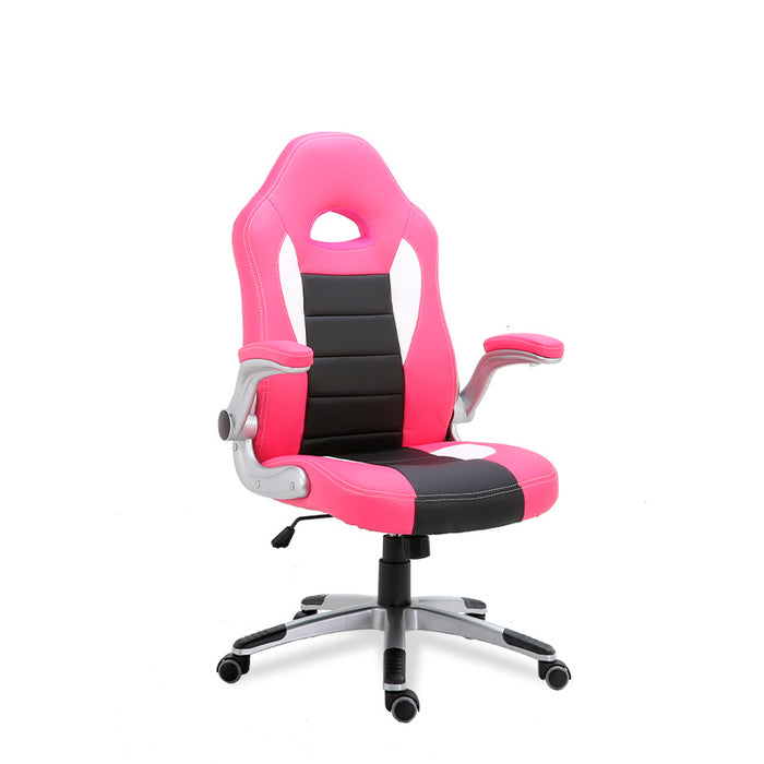 FURNITURE STYLE FS2427RSNG VICTORIA Silla de Estudio Imitación Piel Color Rosa/Negro