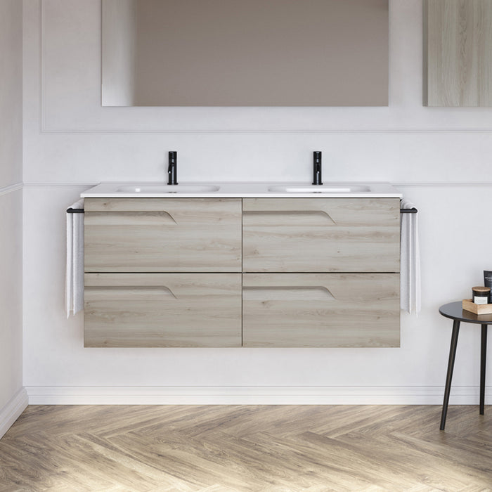 ROYO C0072406 VITALE Mueble de Baño con Lavabo 120 cm 4 Cajones Blanco Nature