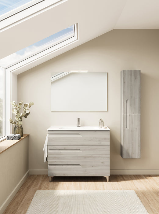 ROYO VITALE Conjunto Mueble de Baño Completo Fondo Reducido 3 Cajones Blanco Nature