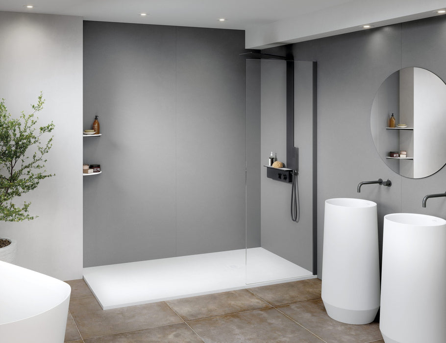 ACQUABELLA BASE Plato de Ducha Textura Beton Color Blanco