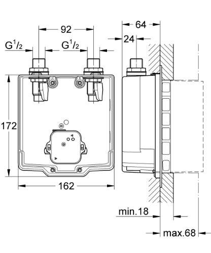 GROHE 36 339 001 EUROSMART COSMOPOLITAN Subconjunto Para Empotrar