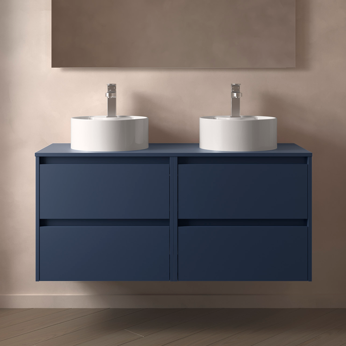 SALGAR 105519 NOJA Mueble de Baño con Tapa Encimera 4 Cajones 120 cm Color Azul Mate