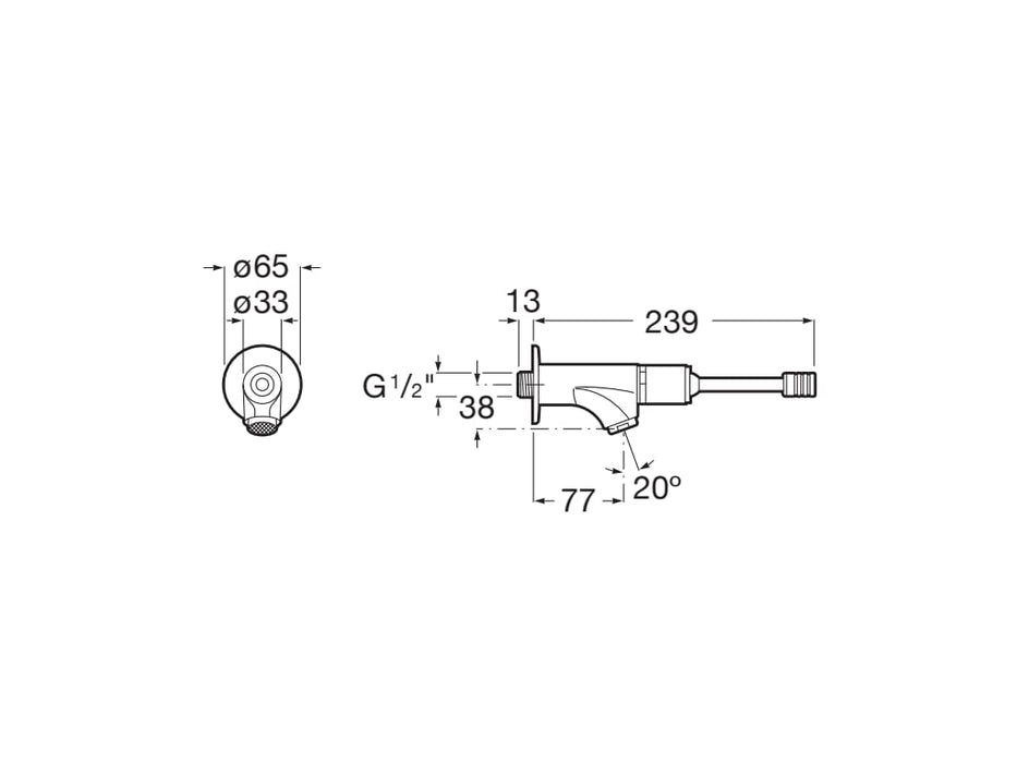 ROCA A5A7977C00 INSTANT CARE Grifo Temporizado Exterior Lavabo con Palanca Cromo