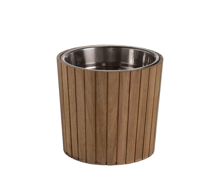 ANDREA HOUSE MS24517 Cubitera Acacia/Inox Ø21,5x19,5 CM