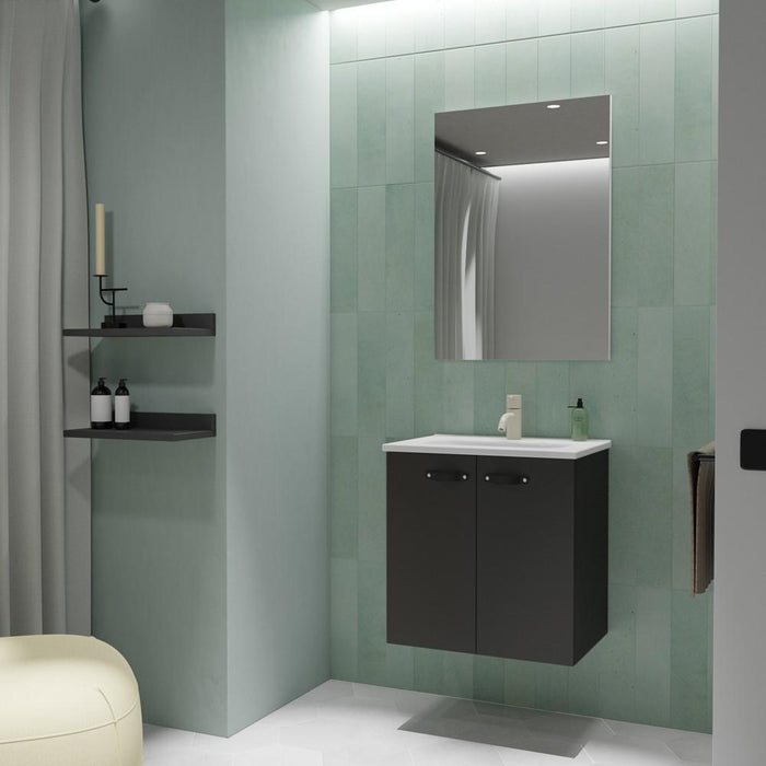 AMIZUVA 127012 ANEKO Conjunto Mueble Mini Antracita Brillo