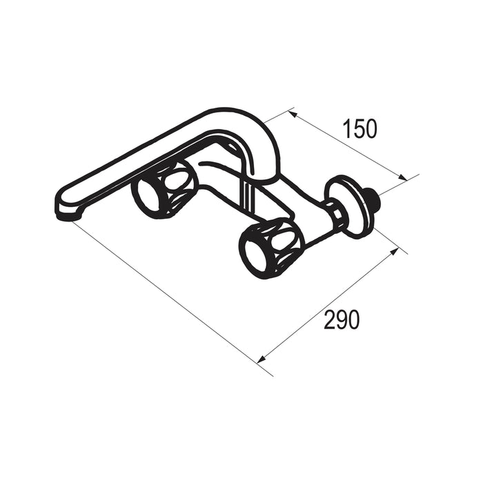 PRESTO 3835000 Elipse cocina mural bimando caño fundido Cromo
