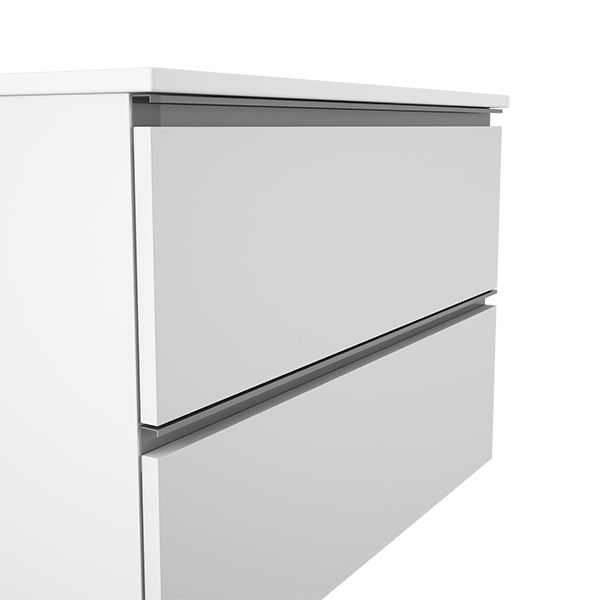 VISOBATH GRANADA Conjunto Completo Mueble de Baño Suspendido 2 Cajones Color Blanco Ada Mate Tirador Aluminio