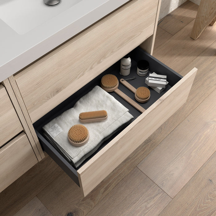 SALGAR 105522 NOJA Mueble de Baño con Tapa Encimera 4 Cajones 120 cm Color Natural