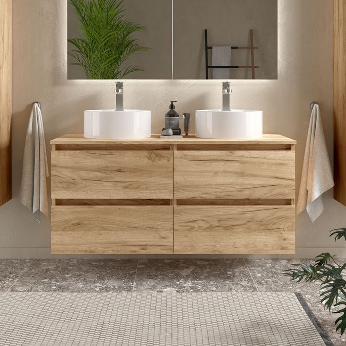 SALGAR BEQUIA Mueble de Baño con Tapa Encimera 4 cajones Color Roble África