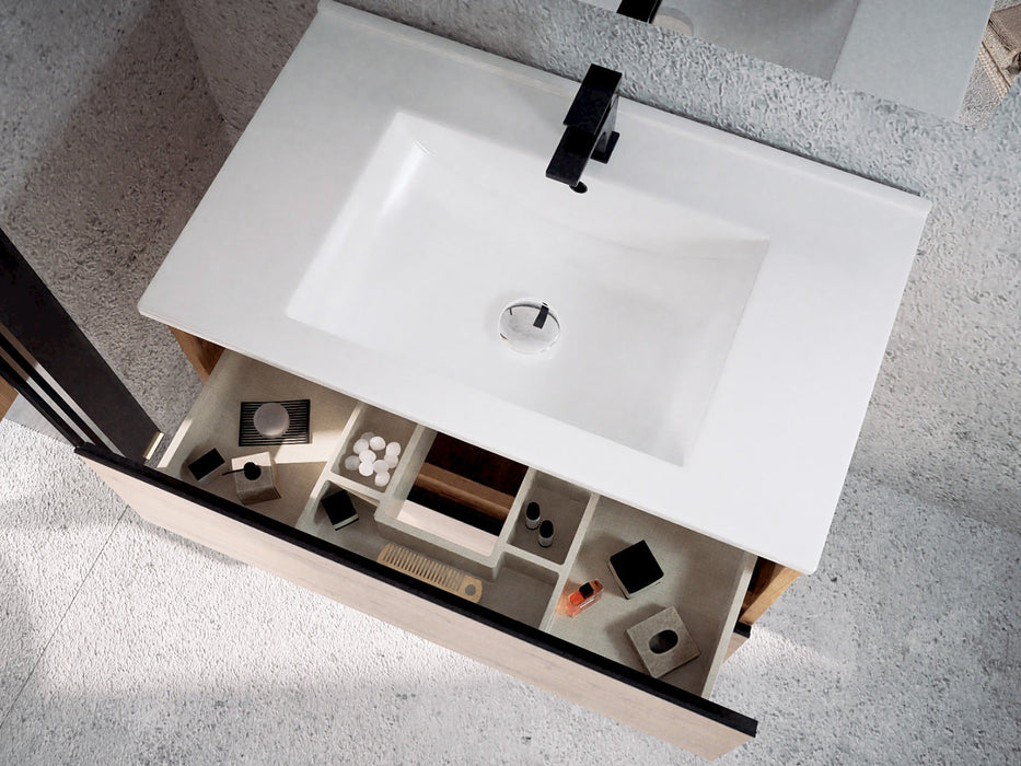 BATHME MADISON TOP Mueble de Baño con Lavabo 2 Cajones Roble Ostippo