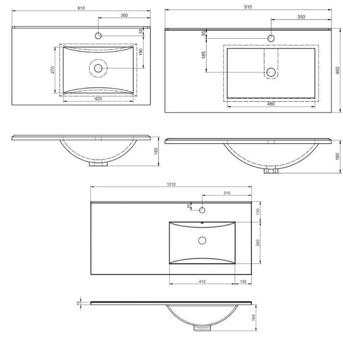 VISOBATH BOX Conjunto Mueble de Baño Derecha 2C+1P Suspendido Blanco Nieve Brillo