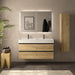 SALGAR 115941 BEQUIA METAL Mueble de Baño 2 pozas Porcelana 120cm Roble