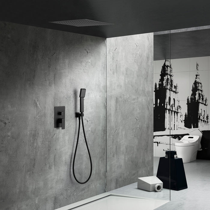 IMEX GET015/NG VOLGA Conjunto de Ducha Empotrado Monomando Negro Mate