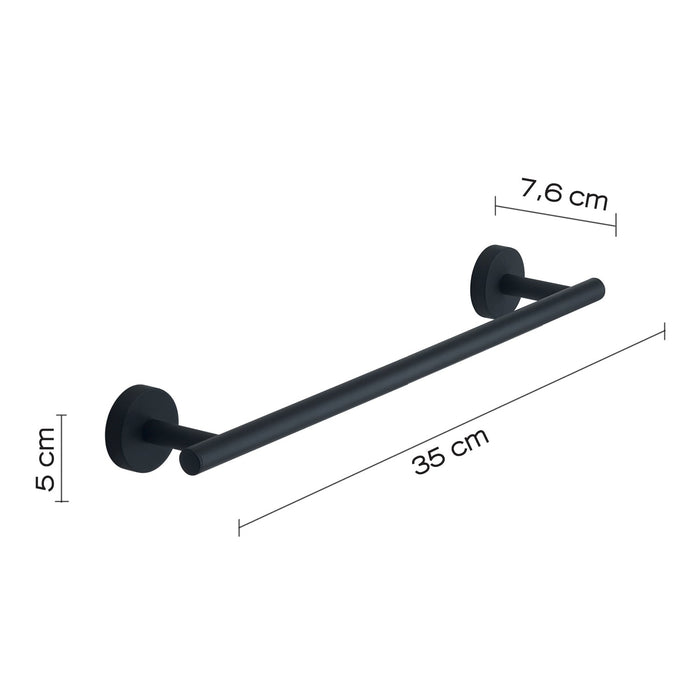 GEDY 23213514200 EROS Toallero 35cm Negro Mate