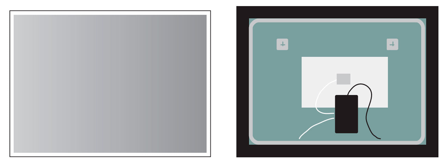 LEDIMEX SUIZ010/90NG SUIZA Espejo LED Cuadrado Luz Frontal Negro Mate 90x80 cm