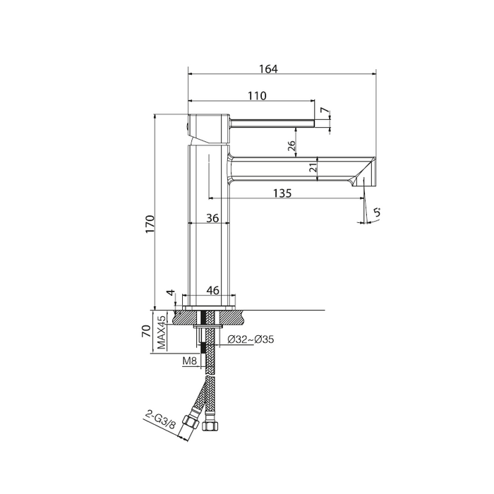 IMEX BDT064-1 TOSCANA-AREZZO Monomando Lavabo Cromo