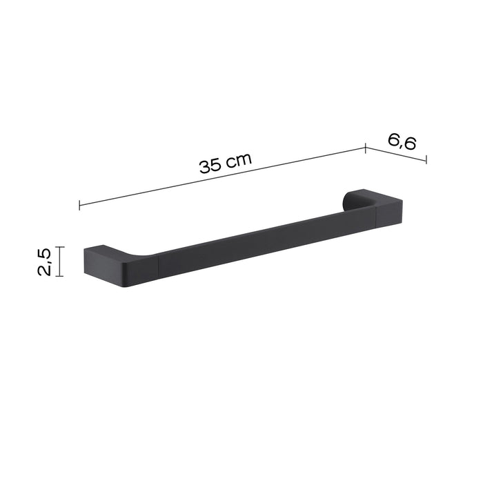 GEDY PI213514100 PIRENEI Toallero 35 cm Negro Mate