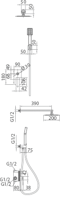 IMEX GPP048 PISA Conjunto Ducha Monomando Empotrado Cromo