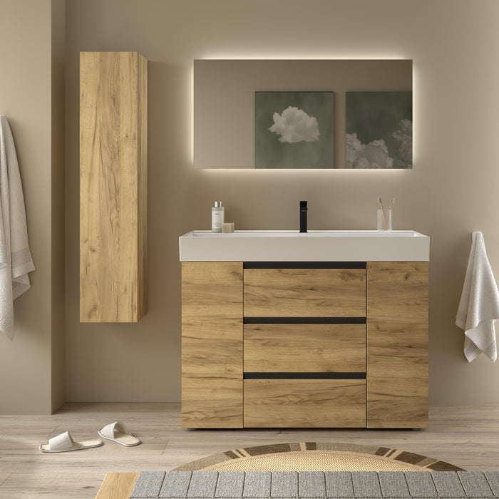 SALGAR BEQUIA PLUS METAL Mueble 3C Lavabo Veneto 120 cm Roble