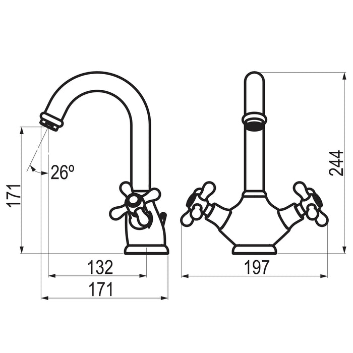 PRESTO 6205340 1929 lavabo Bronce envejecido