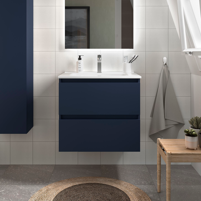 SALGAR BEQUIA Mueble de Baño con Lavabo Color Azul Mate