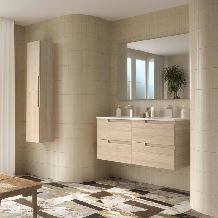 SALGAR 117959 VIMA Mueble+Lavabo+Espejo 120 Color Roble Sienna