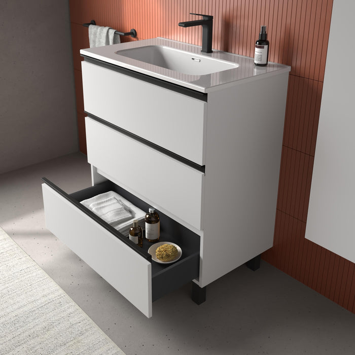 SALGAR BEQUIA METAL Mueble 3C Lavabo Constanza 120 cm Blanco Mate