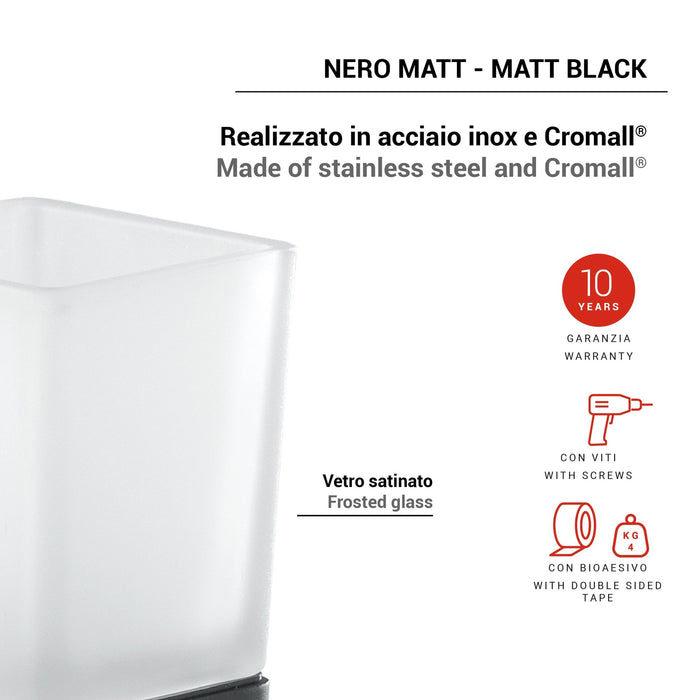 GEDY TO101400100 TONGA Portacepillos Negro Mate