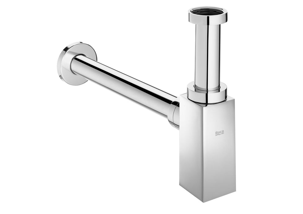 ROCA A506406500 AQUA Cuadrado Sifón Mural Cilíndrico de 1 1/4" Lavabo Tubo de 300 Mm Cromo