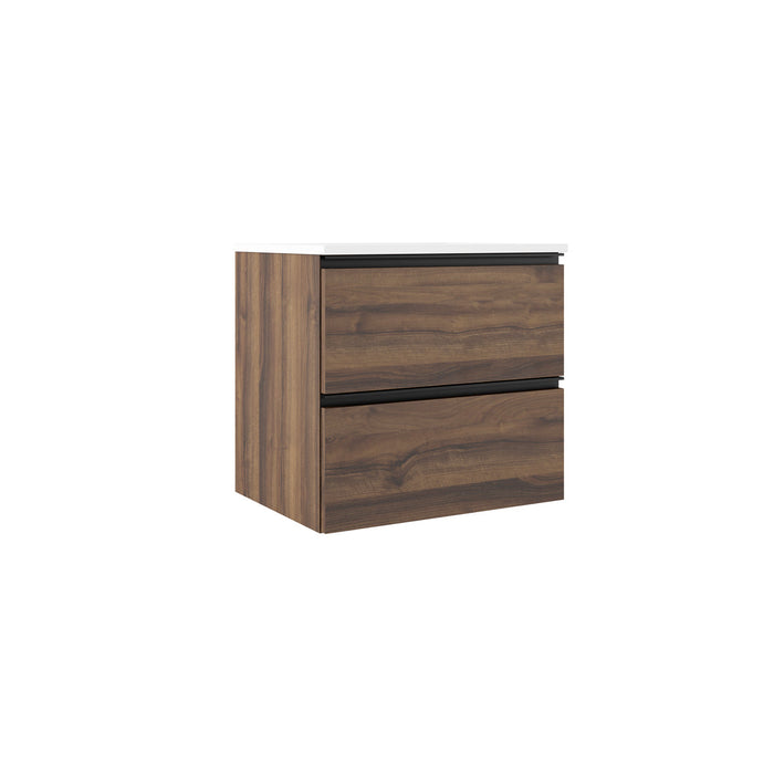 VISOBATH GRANADA Conjunto Completo Mueble de Baño Suspendido 2 Cajones Color Valenti Tirador Negro