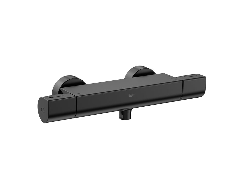 ROCA A5A142ENM0 T-1000 ROUND Grifo Termostático Exterior Ducha Negro Titanio Cepillado